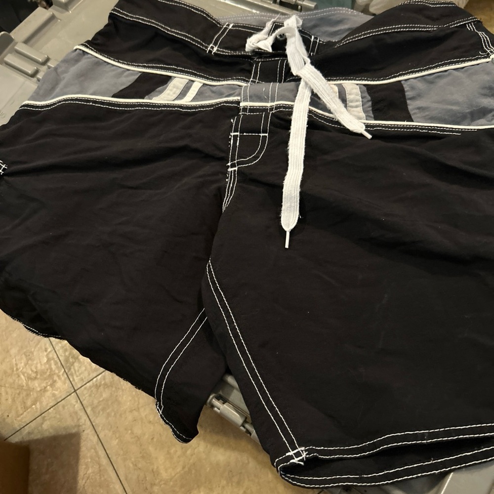 Hobie Black and Gray Swim Trunks